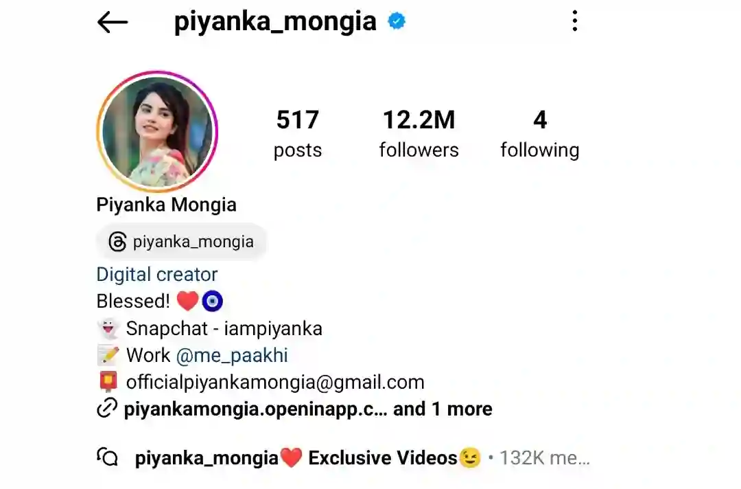 Priyanka Mongia Instagram