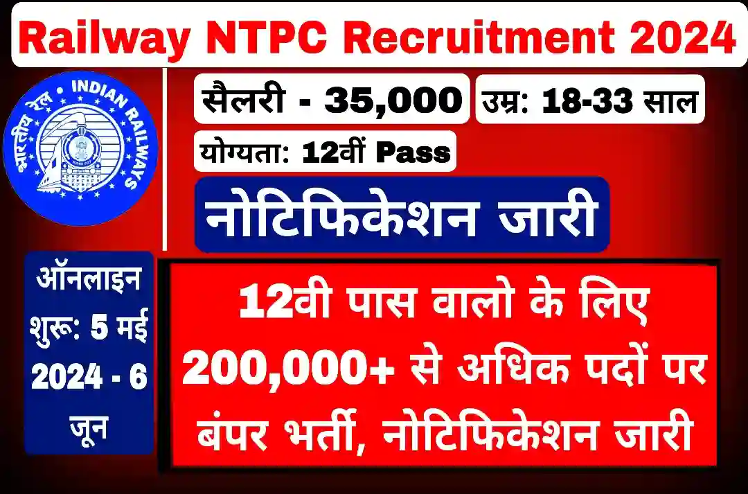 Railway NTPC Recruitment 2024